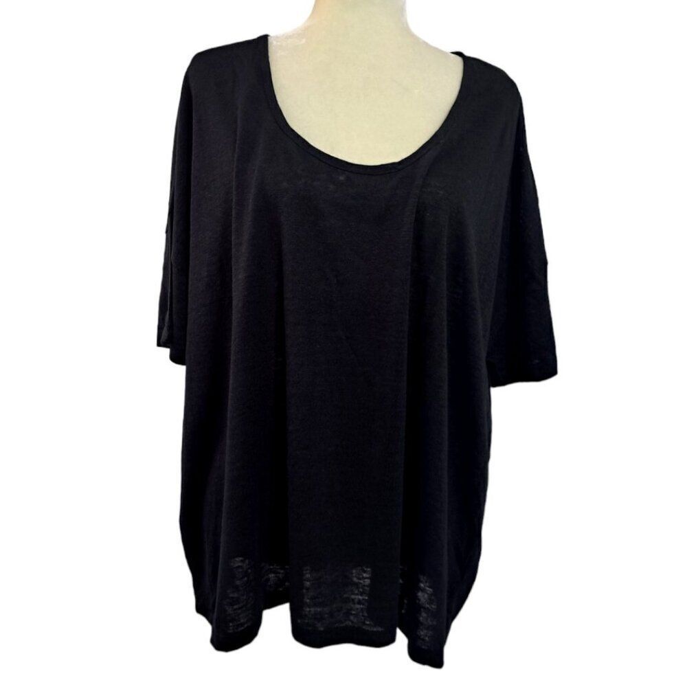 J Crew Women's Size Large 100% Linen Short Sleeves Minimalist Lagenlook Top
